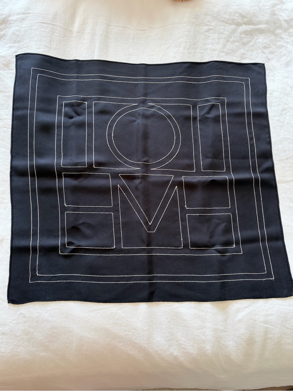 TOTEME SILK MONOGRAM SQUARE SCARF